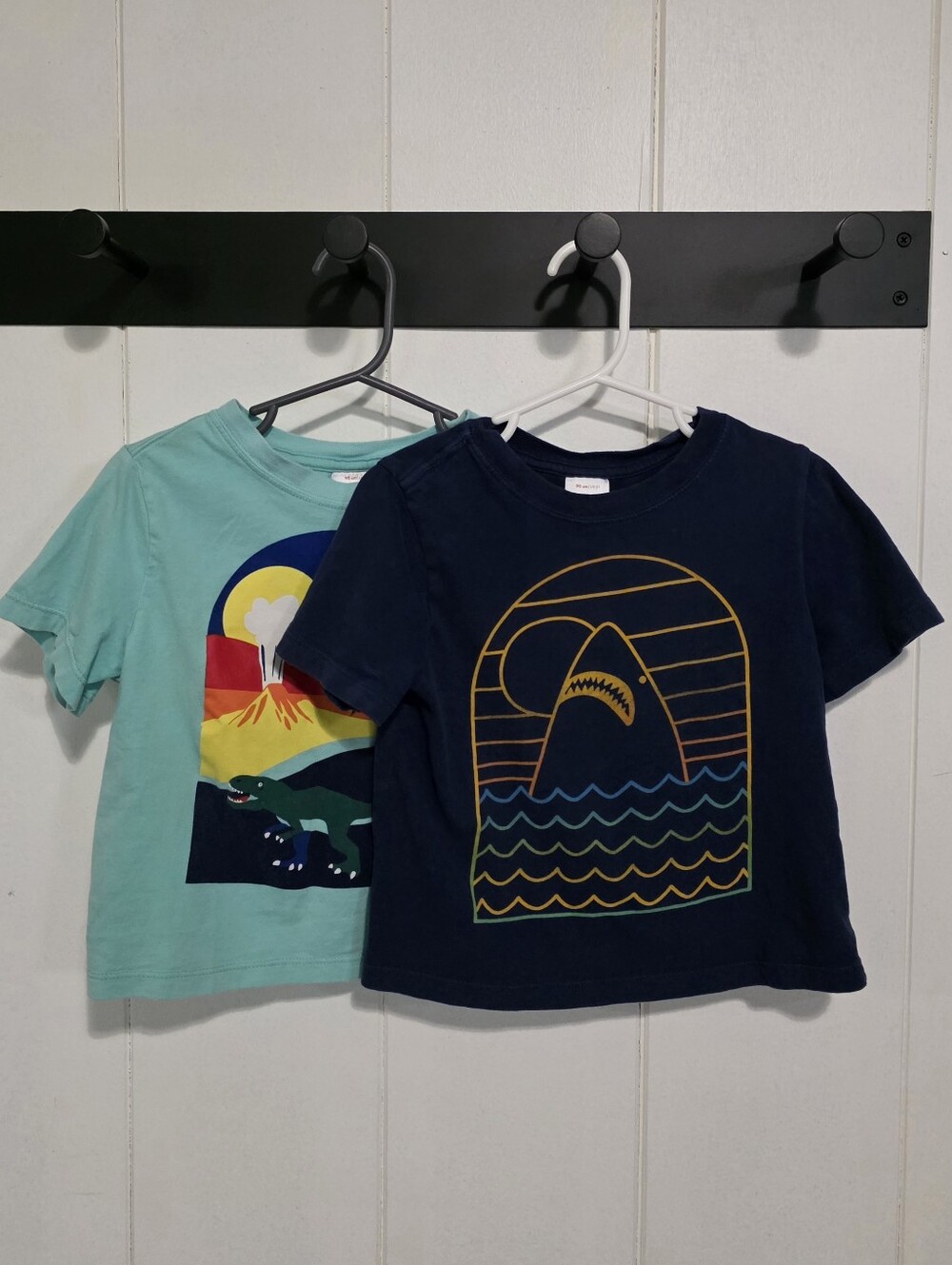 Hanna Andersson *Bundle* Navy Shark & Aqua Dinosaur Volcano Graphic Tees Size 3T